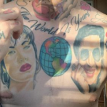 Lary Over's chest tattoos