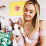 Lauren Riihimaki with her pet dog