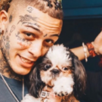Lil Skies with his pet dog