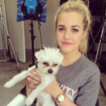 Lottie Tomlinson with her pet dog
