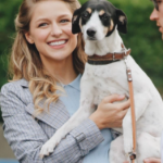 Melissa Benoist with her pet dog