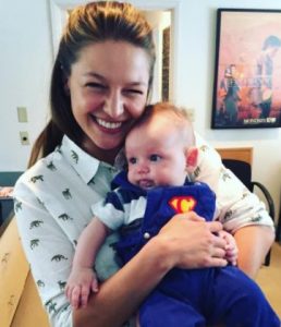 Melissa Benoist with her son Huxley Robert Wood