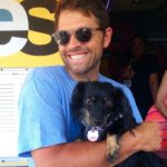 Misha Collins with his pet dog -