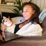 Nia Sioux with her pet dog