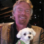 Richard Branson with his pet dog-