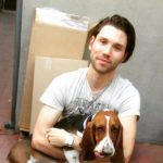 Ryan Ross with his pet dog