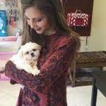 Sascha Barboza with her pet dog-