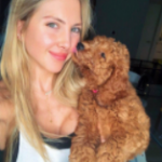 Sascha Barboza with her pet dog pic
