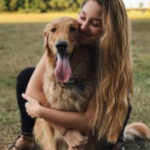 Shailene Woodley with her pet dog