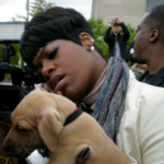 Fantasia Barrino with her pet dog