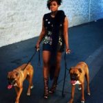 Fantasia Barrino with her pet dogs