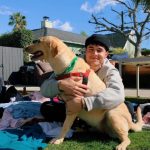 Kian Lawley with his pet dog pic