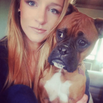 Maci Bookout with her pet dog