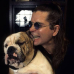 Ozzy Osbourne with his pet dog image