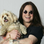 Ozzy Osbourne with his pet dog pic