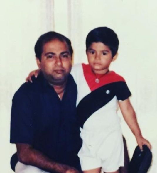 S. Thaman with his father Ghantasala Siva Kumar