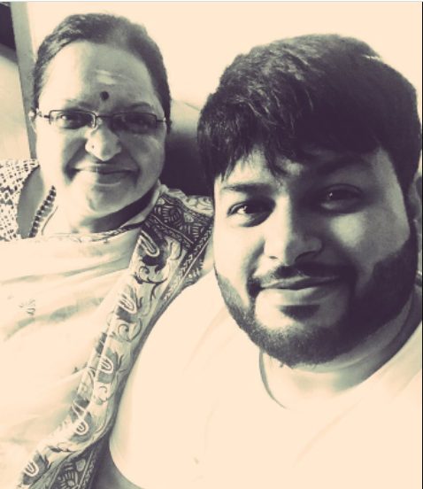 S. Thaman with his mother Ghantasala Savitri