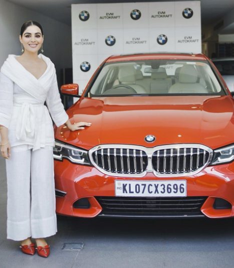 Samyuktha Menon with her BMW car