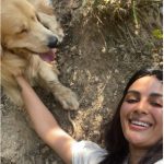 Samyuktha Menon with her pet dog