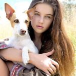 Savannah Clarke with her pet dog