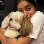 Shamna Kasim with her pet dog
