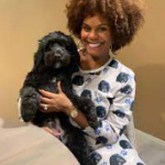 Tabitha Brown with her pet dog