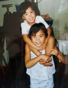 Anna Akana with her sister Kristina Akana in childhood