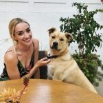 Brianne Howey with her pet dog