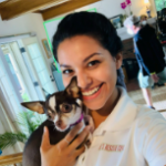 Humberly Gonzalez with her pet dog -