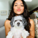 Humberly Gonzalez with her pet dog