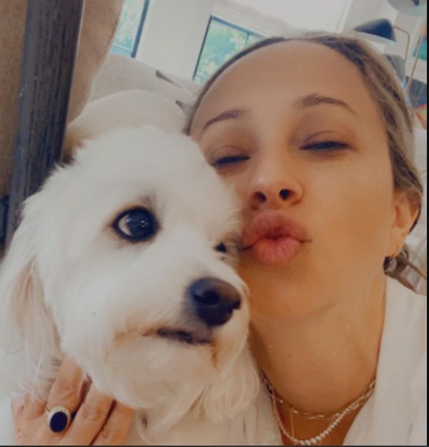 Jennifer Meyer with her pet dog