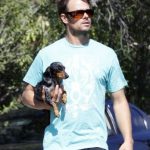 Josh Duhamel with his pet dog