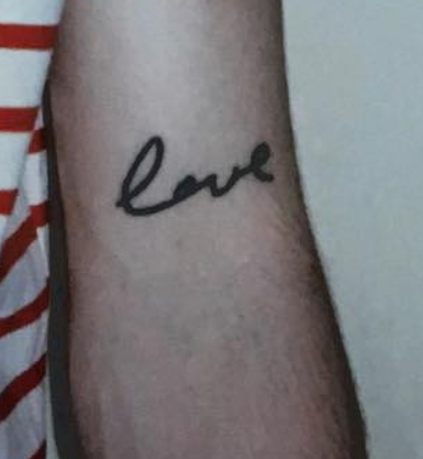 Mark McKenna's left elbow tattoo