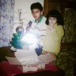 Sakshi Dhoni with her brother Akshay Singh in childhood