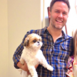 Scott Porter with his pet dog