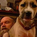 Tyler Mane with his pet dog -