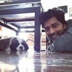 Allari Naresh with his pet dog