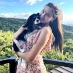 Catriona Gray with her pet dog-