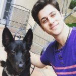 David Henrie with his pet dog