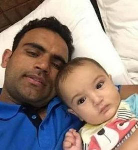 Fakhar Zaman with his son Zain Fakhar