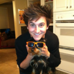 Mitchel Musso with his pet dog
