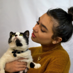 Paulina Chavez with her pet cat