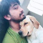 Raj Tarun with his pet dog-