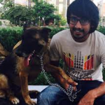 Raj Tarun with his pet dog