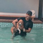 Ram Pothineni with his pet dog