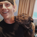Shane Harper with his pet dog -