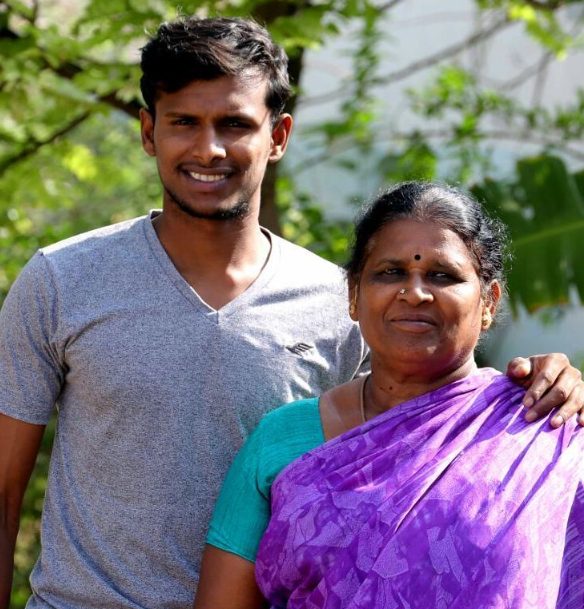 T. Natarajan with his mother Shantha