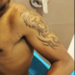 T. Natarajan's left arm tattoo