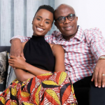 Zozibini Tunzi with her father Lungisa Tunzi