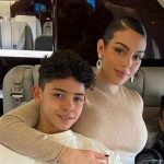 Georgina Rodríguez with her stepson Jr.Cristiano Ronaldo